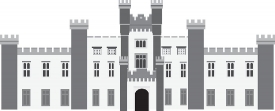 european castle exterior gray color clipart