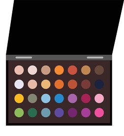eye makeup kit with variety of colors clipart
