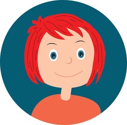 face of cute red hair girl clip art