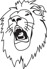face of lion shows teeth outline clipart