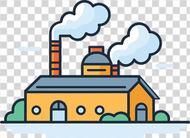 factory building with smoke stack clip art