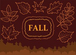 fall leaves banner clipart