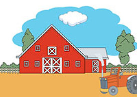 Farm with Tractor Animation