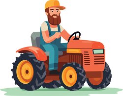 farmer drives his trusty red tractor clip art