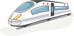 fast comuter train on track illustrated clipart