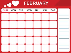 february calendar with days of the week with days of the week pr