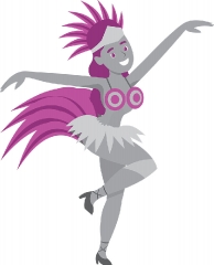 female adult performing samba dance rio brazil gray gray color c