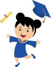 female excited about graduation clipart