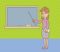 female teacher using chalkboard 18