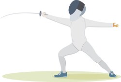 fencer holding sword in stance clipart