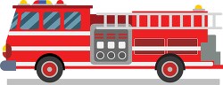 fire engine emergency vehicle with ladder along the side clipart