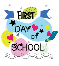first day of school vector illustration clipart 2