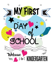 first day of school welcome to kindergarten illustration