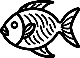 Fish black line icon