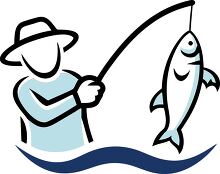 fisherman with fish icon