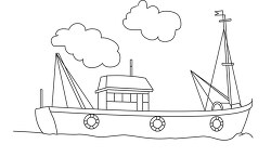 fishing boat outline 123