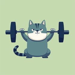 fitness enthusiast cat performing a weightlifting exercise