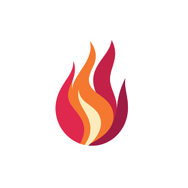 flame icon style clip art