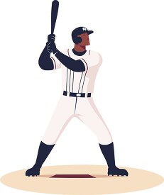 flat design illustration of a baseball batter waiting for the ba