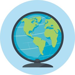 flat design image of a world map globe on a stand