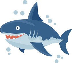 flat illustration of a cartoon shark