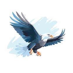 flying eagle with lage sharp talons clip art