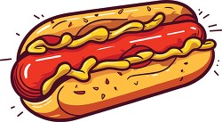 foot long hotdog on a bun with mustard