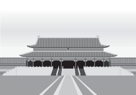 forbidden city ancient china gray color clipart