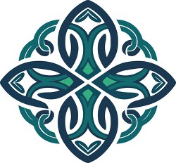 four point celtic design in blue green colors