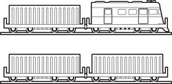 freight train with locomotive freight cars printable black outline clipart