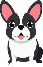 French Bulldog with a friendly expression clipart