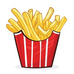 french fries in red container