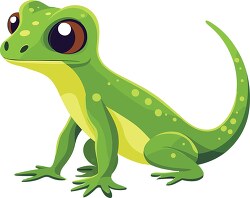 friendly green gecko in fun cartoon style