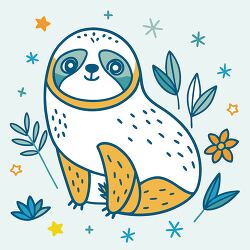 friendly sloth with big eyes