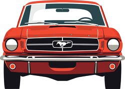 front view ford red mustang car