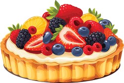 fruit tart with a variety of healthy fruit clip art