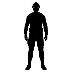 full body silhouette of a soldier