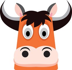funny cartoon face of bull clipat