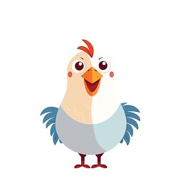 funny looking cartoon chicken front view