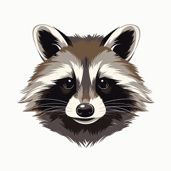 furry raccoon face clip art