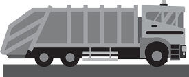 garbage truck used to collect solid waste gray color clipart