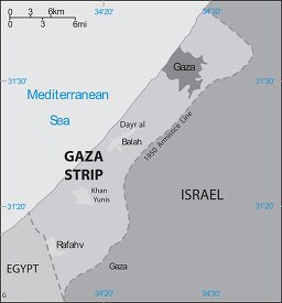 Gaza Strip country map gray color