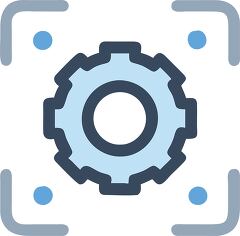 gear icon within a focusing frame for configuration