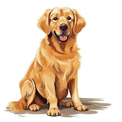 gentle natured golden retriever dog clip art