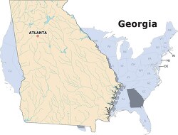 Georgia state large usa map clipart