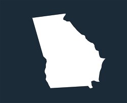 georgia state map silhouette style clipart