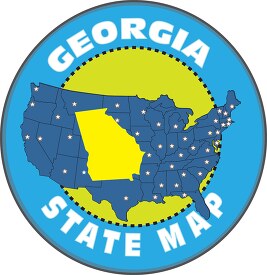 georgia state map with us map round design