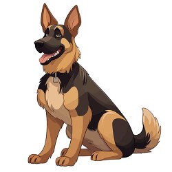 german shepherd dog with ears pointed up clip art