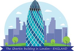 gherkin building in london england clipart