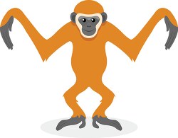 gibbon cartoon monkey with its arms outstretched